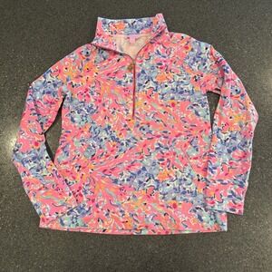 Lilly Pulitzer Coco Coral Crab Pink Popover Sweatshirt Size XS‎
